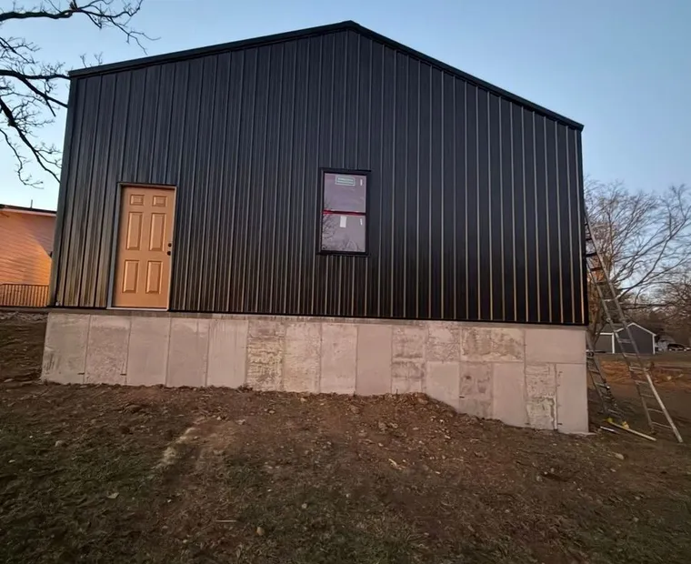 Finished concrete slab poured for a shop building